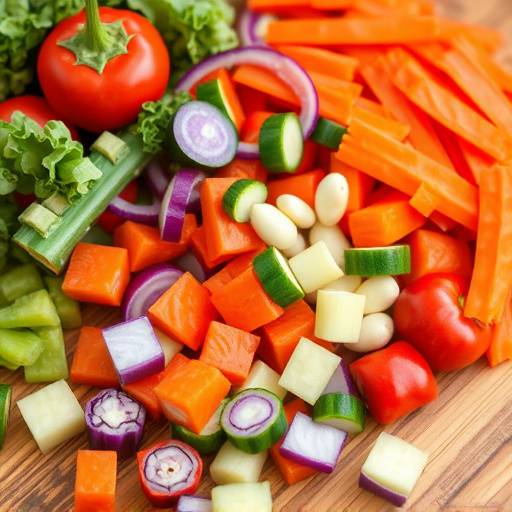 Close-up shot of colorful vegetables on a wooden cutting board